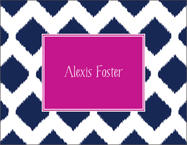 Navy Ikat Foldover Note Cards
